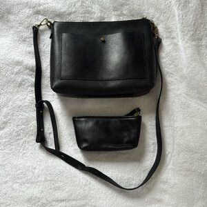 Madewell transport shoulder crossbody bag & matching pouch